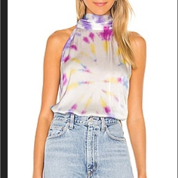 Generation Love Pastel Kaylee Silk Tie Dyed Halter Top Small - Picture 1 of 8